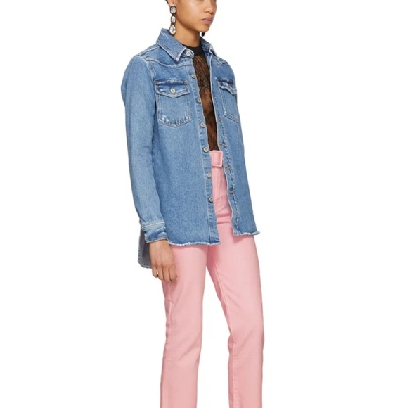 Authentic Off white floral print denim jacket - Picture 3 of 10